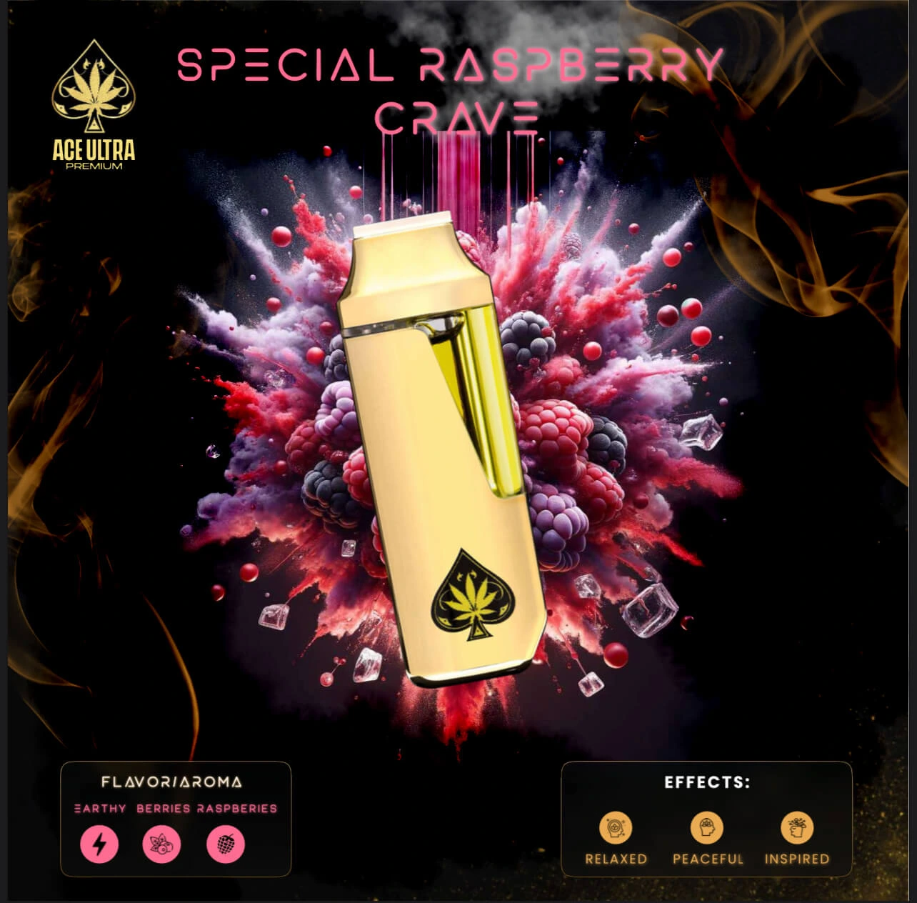 Acheter Ace Ultra Premium Vape - Spécial Raspberry Crave 2g